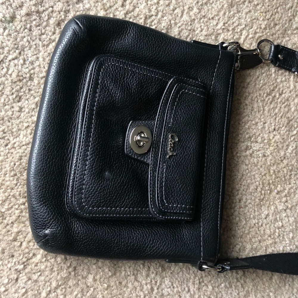 Black Coach Leather Crossbody Bag